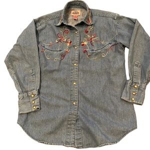 Vintage pearl button western ladies shirt size 4